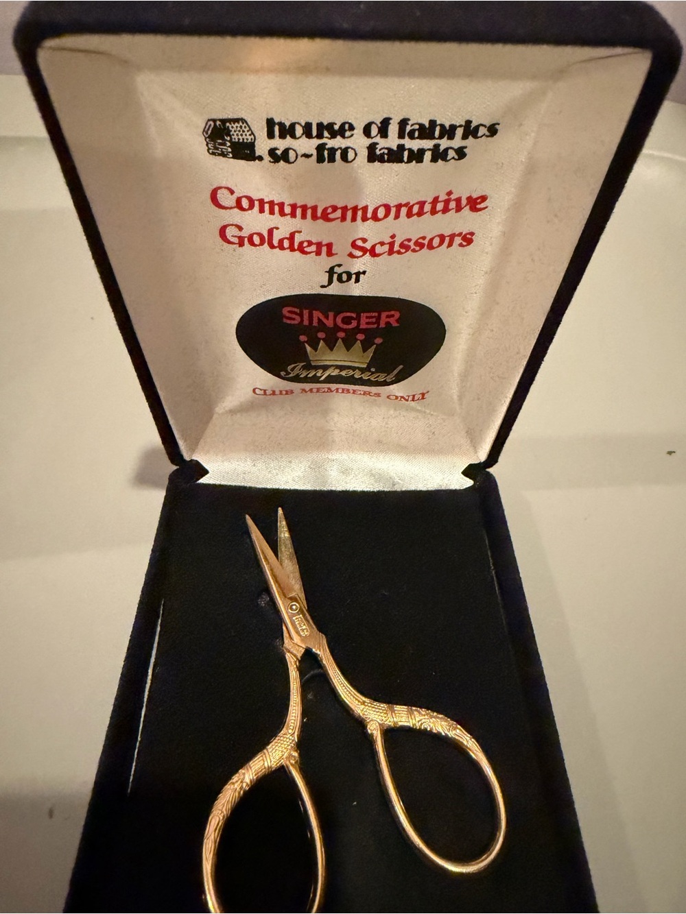 Vintage Singer Imperial Club Commemorative Golden Scissors